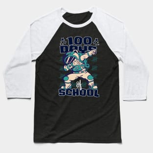 100 Days of school featuring an Astronaut Dabbing #6 Baseball T-Shirt